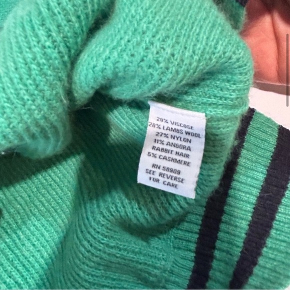 DE RIGUEUR wool blend green sweater size:M - Picture 5 of 12